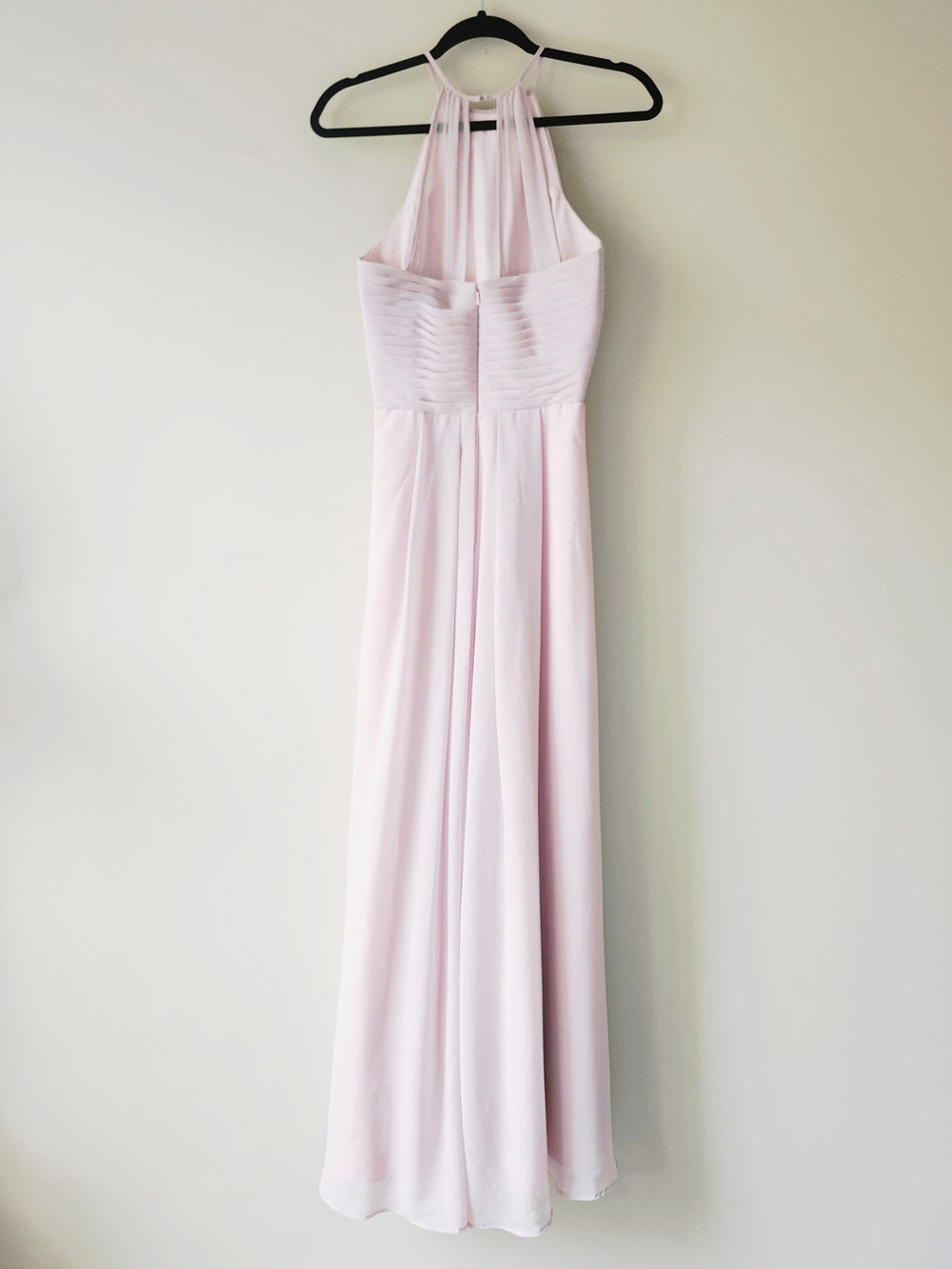 Light Pink Halter Floor Length Formal Dress - Picture 7 of 13